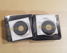 Two Jubilee Mint 9ct gold proof coins, each weighing 1g, from an edition of 9,999,
