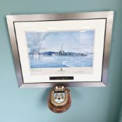 After Mark Myers : HMS Kelly approaching Namsos, Norway, May 1st, 1940, reproduction in colours,