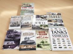 A group of military reference books relating to tanks of the Second World War.