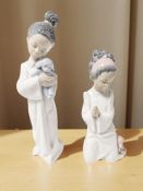 Two Lladro figures of girls, No. 6463 and 6465.