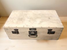 An antique pine storage box,