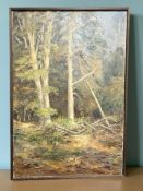 C Winther : Study of a forest, oil on canvas, 75 cm x 110 cm.