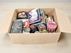 A large quantity of vintage tins.
