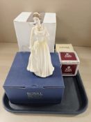 A Royal Doulton figure 'Lisa' HN4525, together with a Royal Scot crystal bowl,