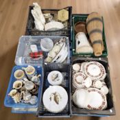 A large quantity of ceramics including Johnson Brother dinner service, pottery steins,