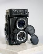 A Yashica Mat-124 G TLR medium format film camera, with Yashinon 1:3.5 f=80 mm twin lens.