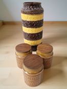 A West German pottery ceramic stick pot, height 40 cm,