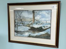 M L Dixon (Contemporary Whitley Bay artist) Frosty Morning, watercolour, signed and dated '01,