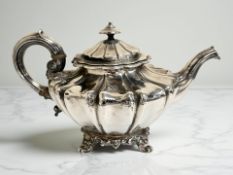 A William IV silver teapot, Joseph & Albert Savory, London 1837.