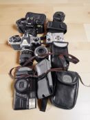 A Pentax Super A camera body with Asahi Pentax-M 50mm lens,