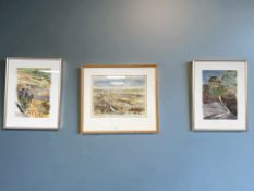 Danish School : A view across farmland, watercolour, 39 cm x 29 cm,