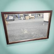 An etched mirror depicting a horse drawn carriage, 84 cm x 58 cm.