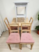 A pine effect square kitchen table, width 75 cm,