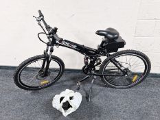 A Xiong Ying folding electric bike, with battery pack, charger and a key.