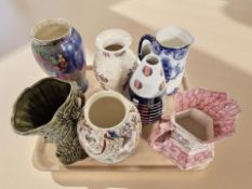 A group of Maling lustre ceramics, Sylvac jug, etc.