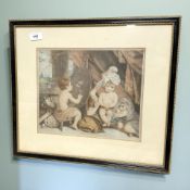 A hand coloured engraving after Sir Joshua Reynolds, 25 cm x 30 cm.