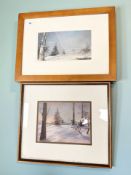 P Ryan : Winter landscape, pastel drawing, 25.