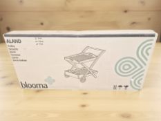 A Blooma two tier serving trolley, unopened in retail packaging.