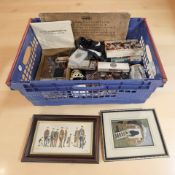 Miscellaneous items including a Terry McArdle print, playing cards, Star Wars figure,