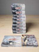 Nine Atlas Editions Jet Age military aircraft models, plus a further similar model.