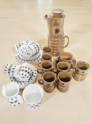 A fifteen piece Carlton Ware pottery tea set and a further twenty one pieces of Black Velvet tea