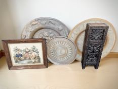 An eastern folding occasional table with pierced metal top,