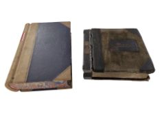 Two antique accounts ledgers, one marked 'Stephen Easton Limited' and fitted with a lock.