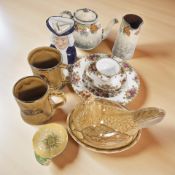 Three pieces of Royal Albert Old Country Roses porcelain,