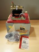 A Mamod SE1 stationary model steam engine in box, with parts and instructions.