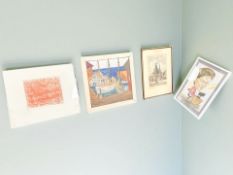 A caricature depicting a typist, 21 cm x 30 cm,