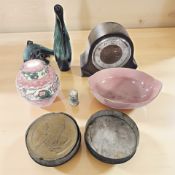 A Smiths Enfield oak cased mantel clock,