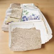 A quantity of antique linen and other soft goods (one box)