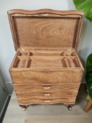 A camphor wood three drawer chest, 63 cm x 38 cm x 65 cm.
