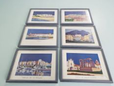 Six colour prints after Duarte Botelho, each 15 cm x 22 cm.