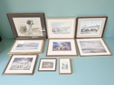 A group of pictures and prints, limited edition examples including Robert Turnbull,