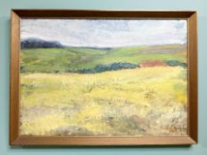 Danish School : A barn in farmland, oil on canvas, 58 cm x 41 cm.