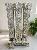 A Victorian enameled cast iron radiator stamped 'Fletcher Russell & Co.