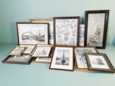 Assorted pictures and prints : Montague Dawson print,