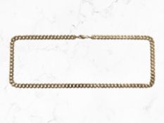 A 9ct gold flat link necklace, length 50cm. CONDITION REPORT: 14.