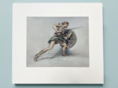 T Roll : A female warrior, pastel, 35.5 cm x 29 cm.