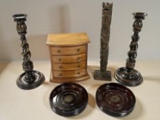 A reproduction apprentice-style miniature four drawer chest, height 20.