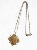 A 1980 gold full sovereign in 9ct gold pendant mount,