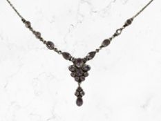 A silver amethyst vintage necklace