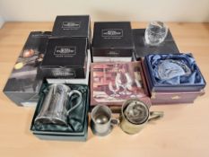 A group of boxed crystal glasses including Dartington, Royal Worcester,
