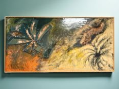 A 20th century resin mixed media panel, 80 cm x 40 cm.