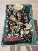 A collection of various sports trophies.