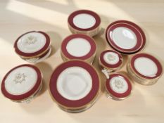 A quantity of Burleigh Ware gilt rimmed dinner china.