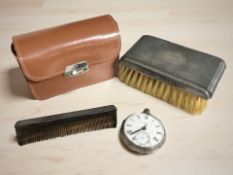 A silver open faced pocket watch signed 'Stewart Dawson and Co, Liverpool' (as found),