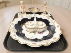 A group of ceramics to include a Spode Chelsea bird basket,