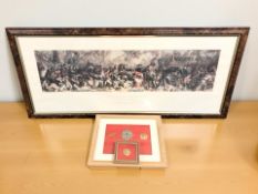 A contemporary print 'The Death of Nelson at Trafalgar', 22 cm x 85 cm,